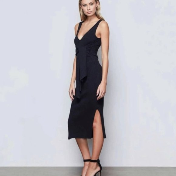 Good American Rib Knit Tie Waist Midi 